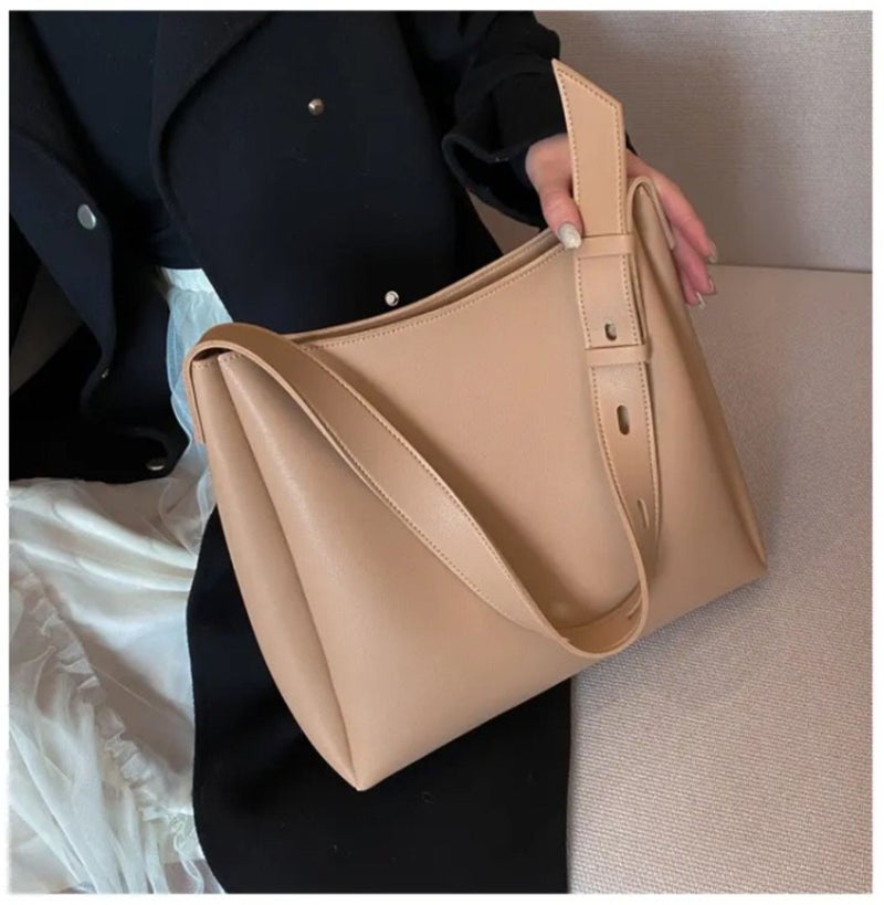 Osman Beige PU Leather Tote Bag for Women - Image 3
